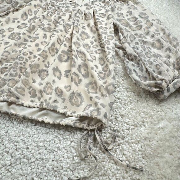 Rebecca Taylor Leopard Cold Shoulder Blouse - Picture 8 of 9